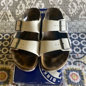 Birkenstock white leather Arizona sz 37